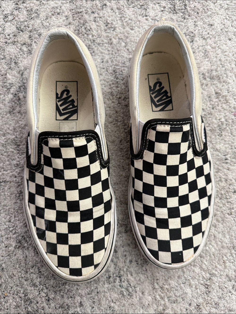 Vans Kids Checkerboard Slip-On Sneakers - Black & White